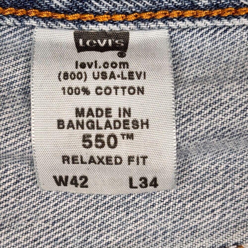Levi's 550 Relaxed Fit Jeans Mens 42x34 Medium Stonewash Circa Early 2000s Y2K - Picture 3 of 8